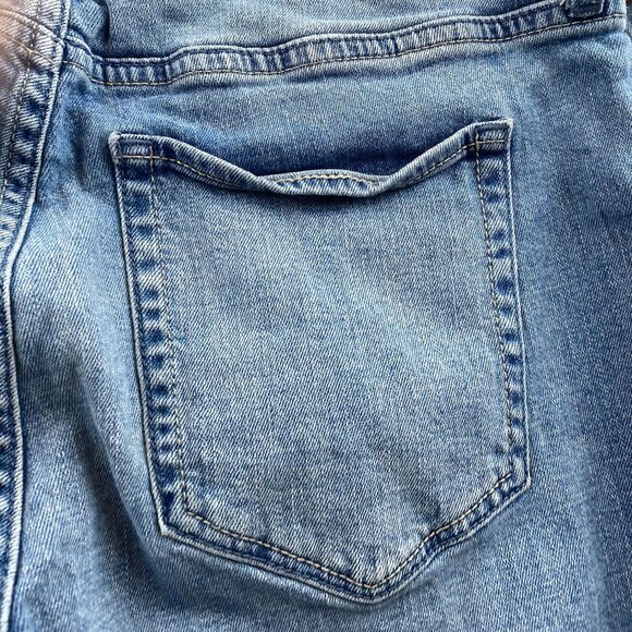 Hollister Womens Boyfriend Overalls Medium Straight Leg Distressed Blue Denim - Picture 15 of 16